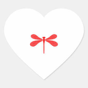 Dragonfly heart sticker
