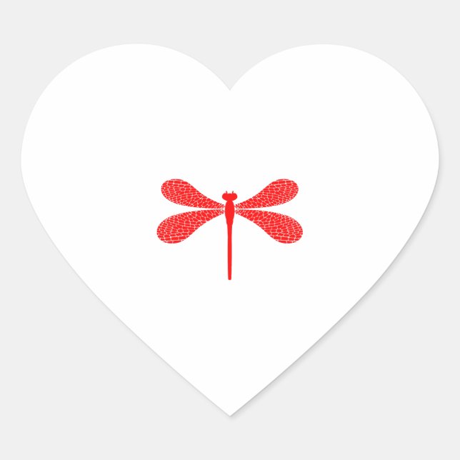 Dragonfly             heart sticker (Front)