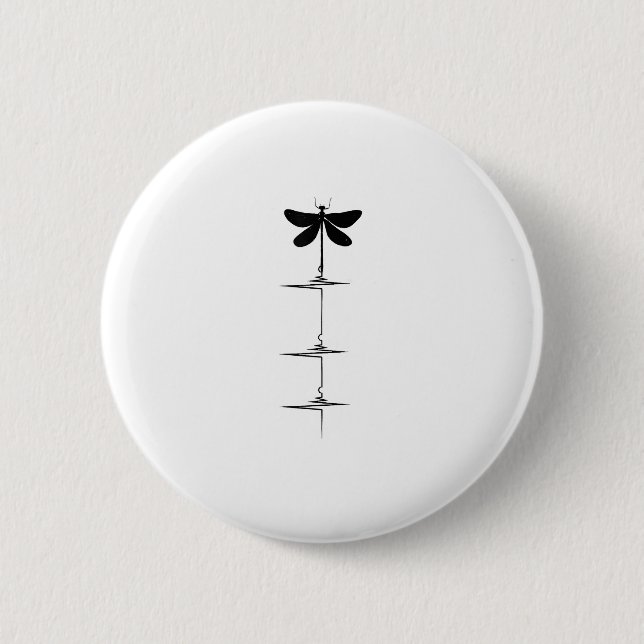 Dragonfly Heartbeat EKG Pulse Nature Insect Dragon 2 Inch Round Button (Front)