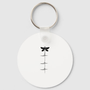 Dragonfly Heartbeat EKG Pulse Nature Insect Dragon Keychain