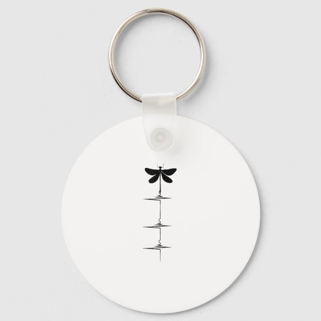 Dragonfly Heartbeat EKG Pulse Nature Insect Dragon Keychain (Front)