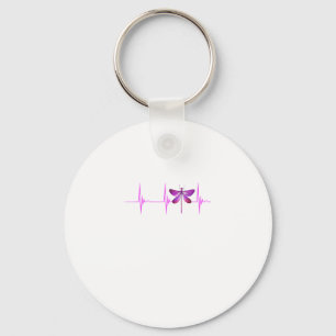 Dragonfly Heartbeat EKG Pulse Nature Insect Dragon Keychain