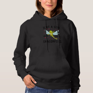 Dragonfly Hearts Graphic Just A Girl Who Loves Dra Hoodie