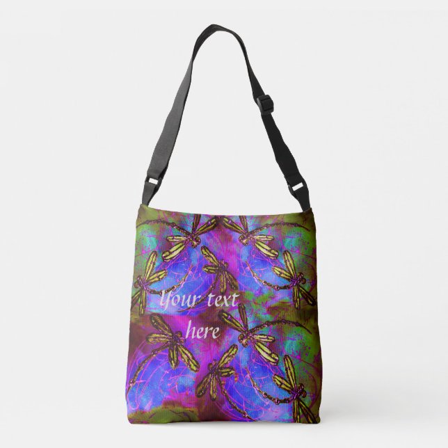 Dragonfly Hippy Flit Crossbody Bag (Back)