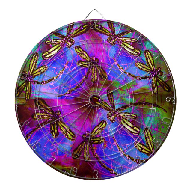 Dragonfly Hippy Flit Dartboard (Front)