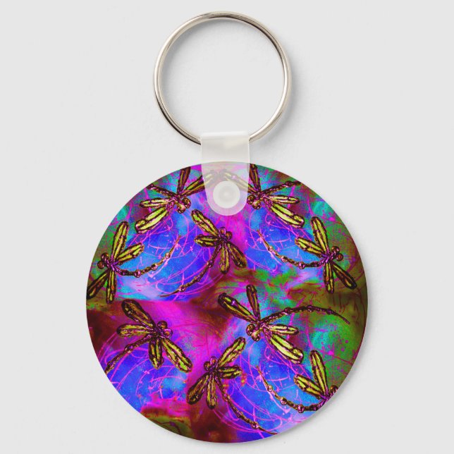 Dragonfly Hippy Flit Keychain (Front)