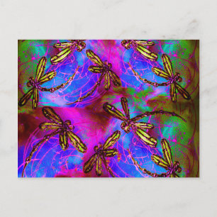 Dragonfly Hippy Flit Postcard