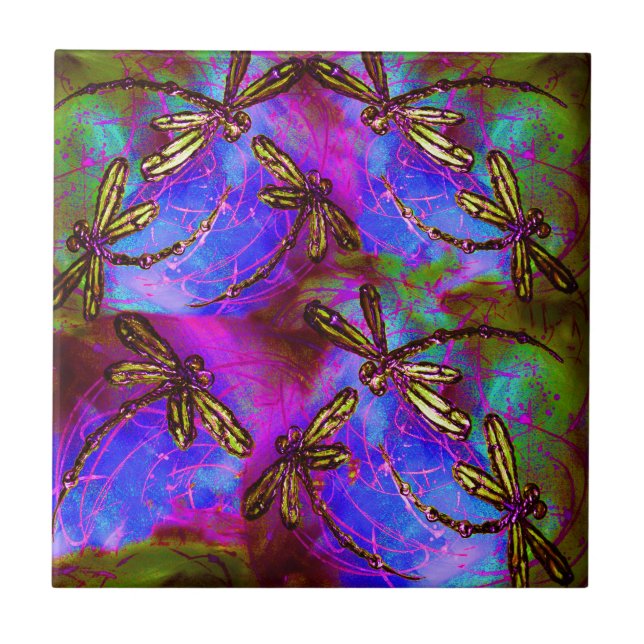 Dragonfly Hippy Flit Tile (Front)