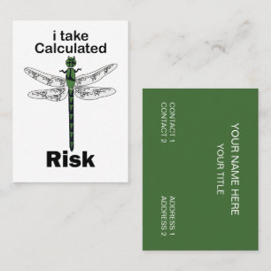 Dragonfly I Take Calculated Risk Stock Broker Business Card