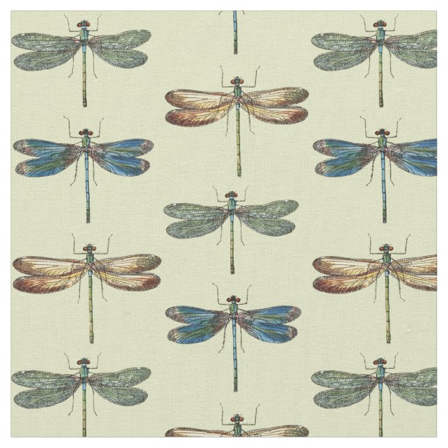 Dragonfly Illustrations Fabric (Close Up)