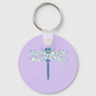 Dragonfly In Dots Keychain