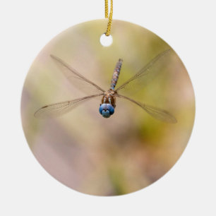Dragonfly in Flight Photo Ceramic Ornament