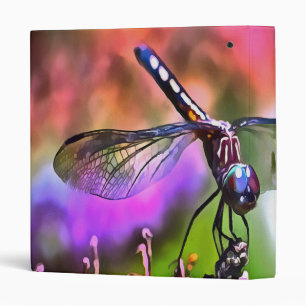 Dragonfly In Green and Blue Realistic Painting Binder