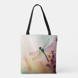 dragonfly in spring tote bag