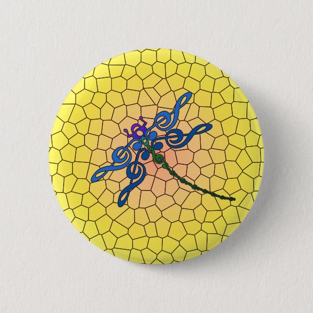 Dragonfly in Treble colourful pin (Front)