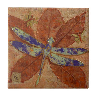 Dragonfly In Violet Tile