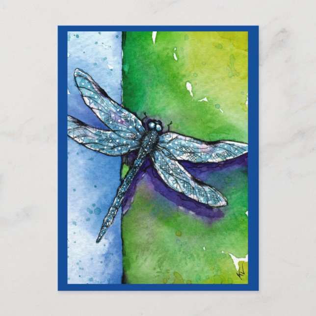 Dragonfly, insecte, nature, carte postale du lac n (Devant)