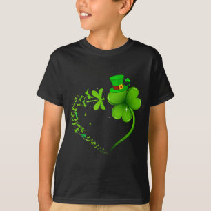 Dragonfly Irish Shamrock Heart Happy St Patrick's  T-Shirt