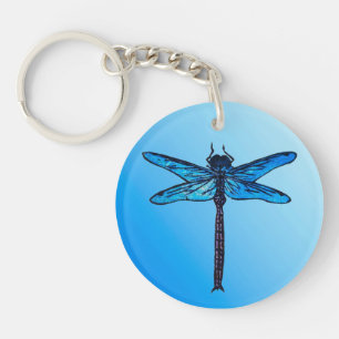 Dragonfly japonaise vintage, bleu saphir