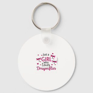 Dragonfly Just A Girl Who Loves Dragonflies T-Shir Keychain