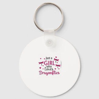 Dragonfly Just A Girl Who Loves Dragonflies T-Shir Keychain