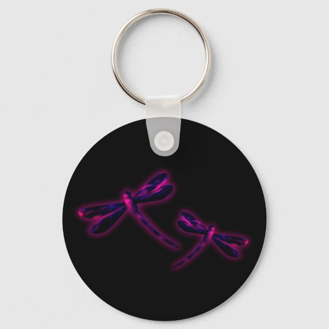 Dragonfly Keychain - Magenta Glow (Front)