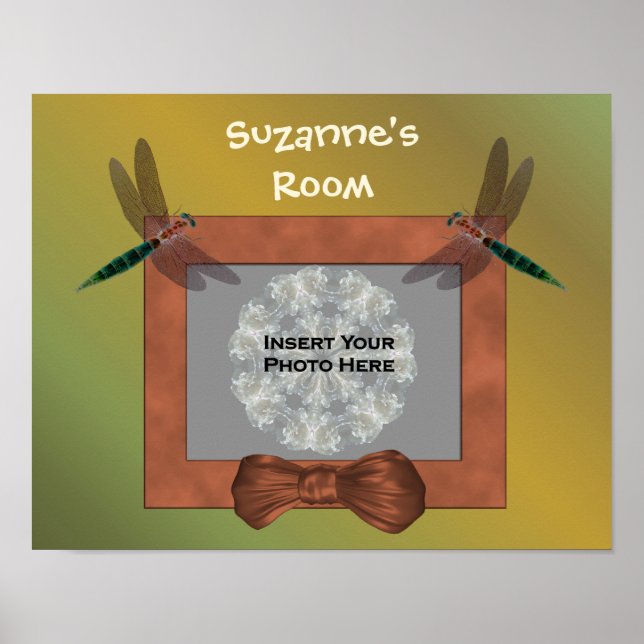 Dragonfly Kids Personalized Door Wall Photo  Poster (Front)