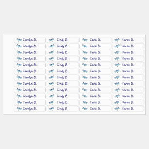 Dragonfly Labels for 4 Children Option