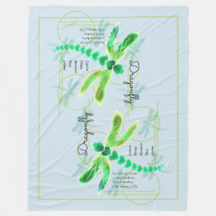 Dragonfly Large Fleece Blanket (Light Blue)