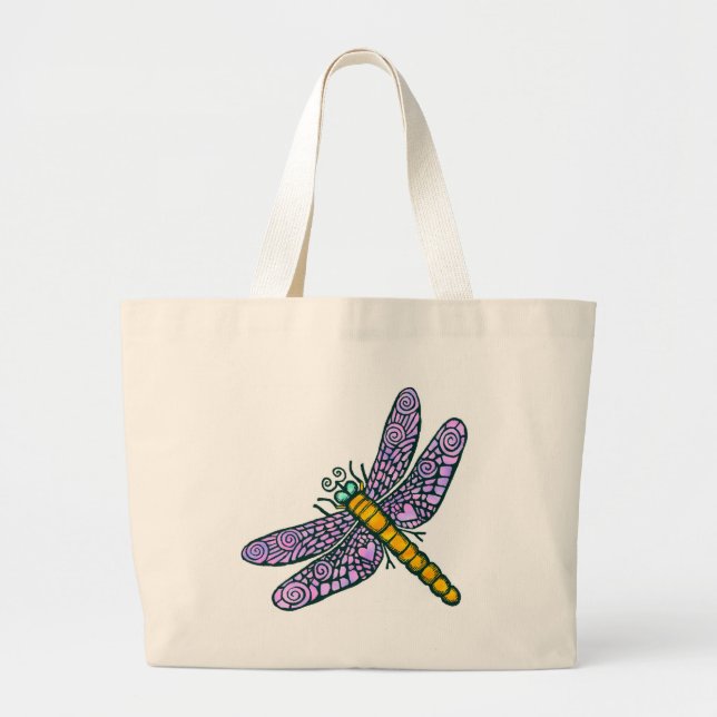 Dragonfly Large Tote Bag (Front)