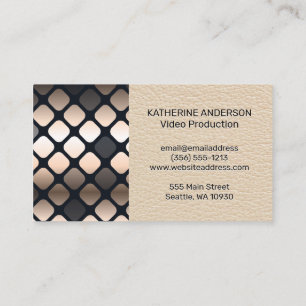 Dragonfly   Leather   Metal Square Pattern Business Card