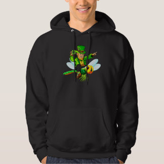 Dragonfly Leprechaun Riding Dragonfly St Patrick Hoodie