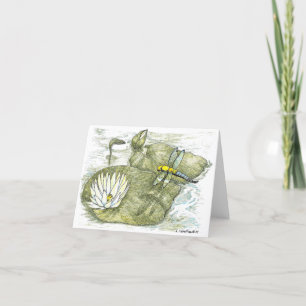 Dragonfly & Lily Pad Colour Folded Greeting Card