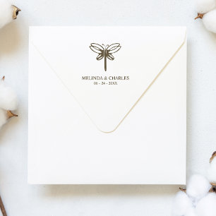Dragonfly Logo  for Wedding or Event Rubber Stamp