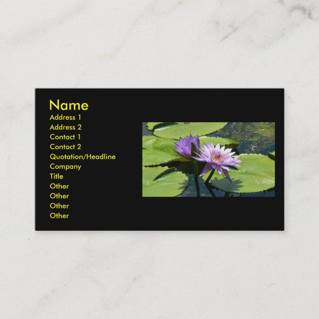 Dragonfly Lotus Business Card (Front)