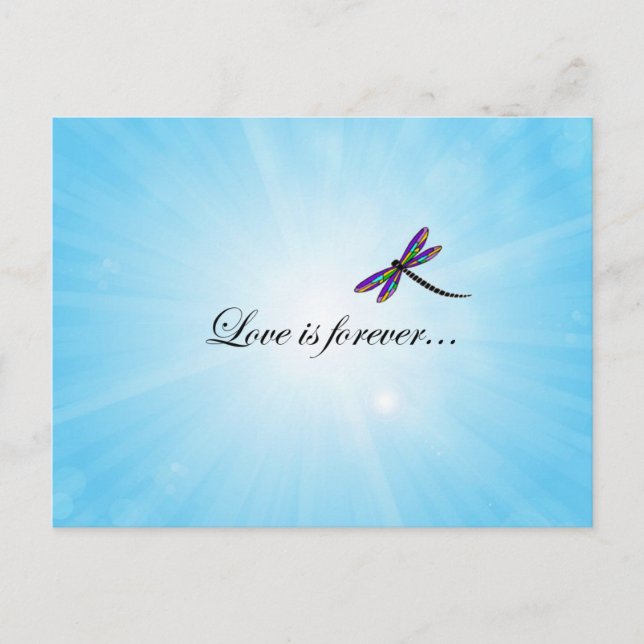 Dragonfly "LOVE is Forever" Postcard (Front)