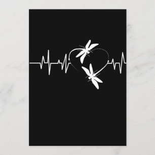 Dragonfly Lover Gift  Funny Dragonfly Heartbeat Invitation