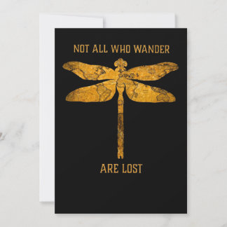 Dragonfly Lover| Not All Who Wander Are Lost Thank You Card
