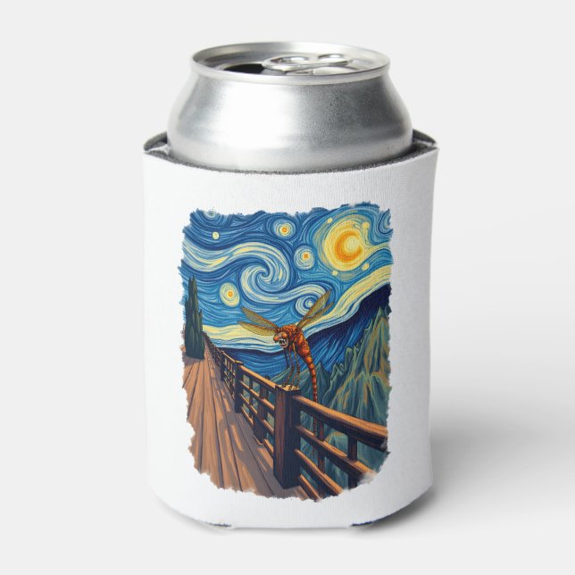 Dragonfly Lovers  Artistic Dragonfly Can Cooler (Can Front)