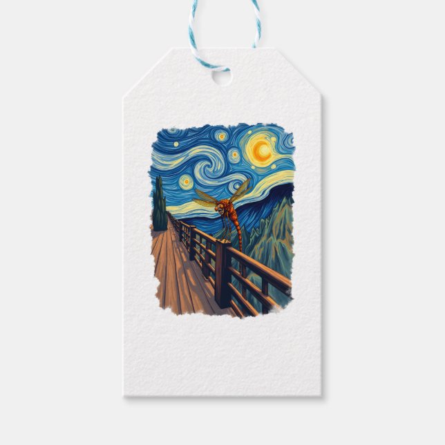 Dragonfly Lovers  Artistic Dragonfly Gift Tags (Front)