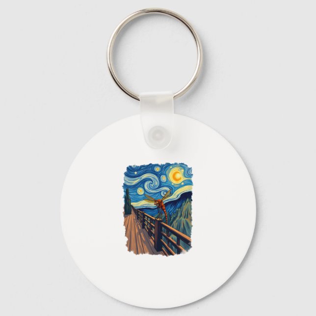 Dragonfly Lovers  Artistic Dragonfly Keychain (Front)