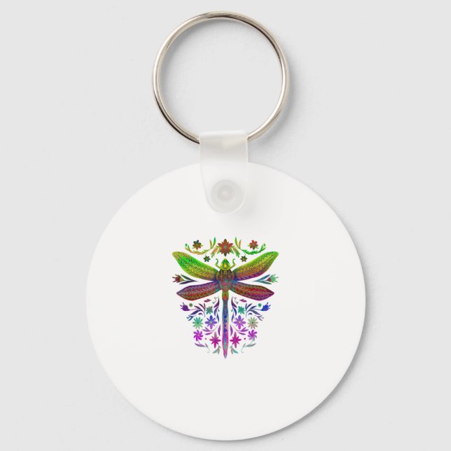 Dragonfly Lovers Nature Insect Art Dragonflies Dra Keychain (Front)