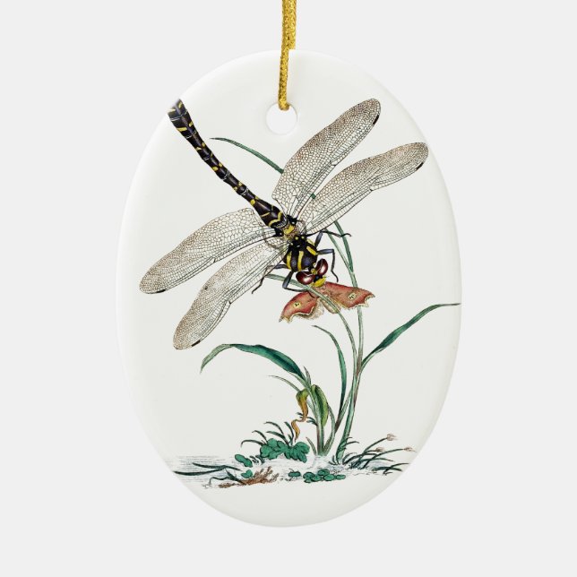 Dragonfly Magic Ceramic Ornament (Front)