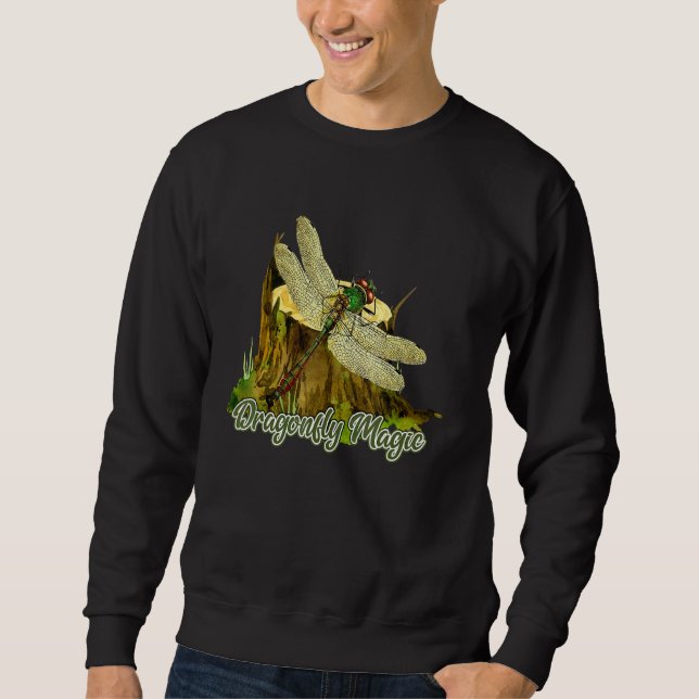 Dragonfly Magic  Vintage Dragonfly Design Sweatshirt (Front)