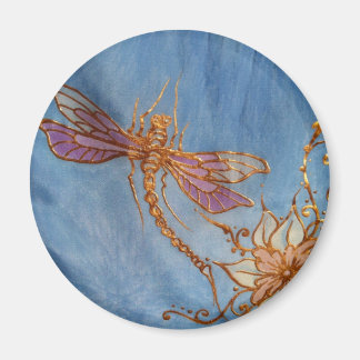Dragonfly Magnet: Silk painted by Cyn Mc Magnet