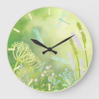 dragonfly Meadow Large Clock