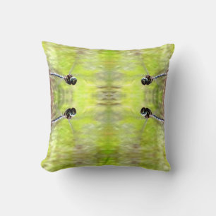 Dragonfly, medium  green water throw pillow