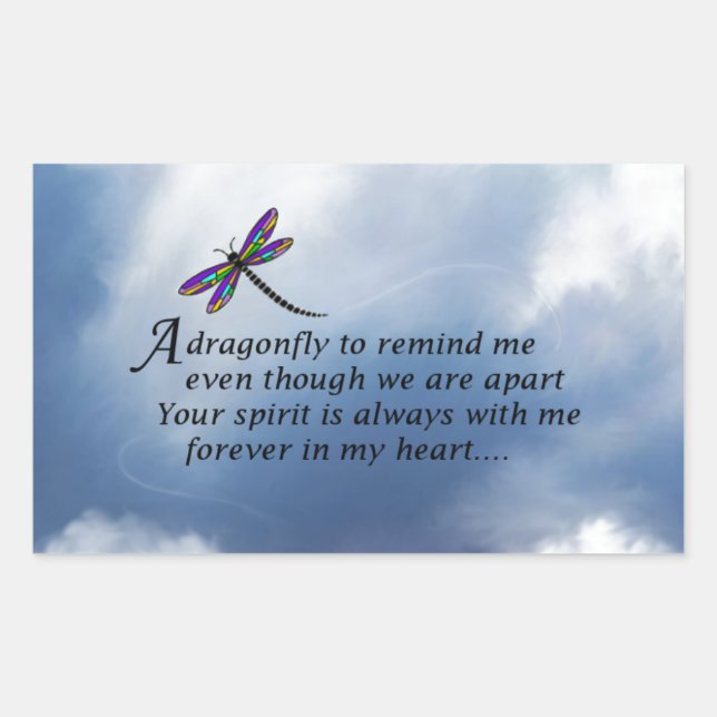 Dragonfly  Memorial Poem Sticker (Front)