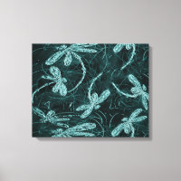 Dragonfly Midnight Flit Stretched Canvas Print