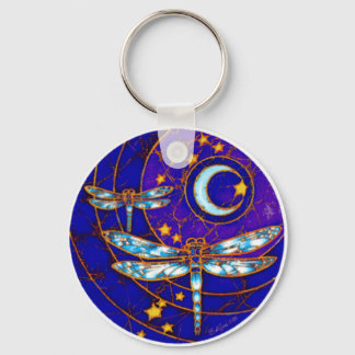 dragonfly moon keychain